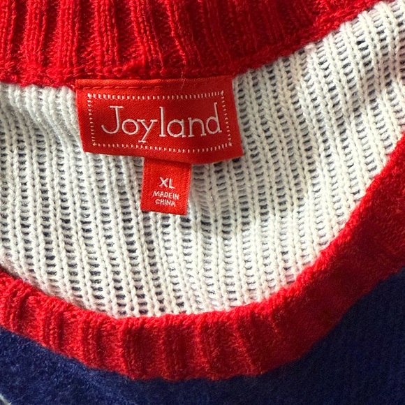 Joyland Blue Christmas Sweater Santa Riding Dinosaur Ugly Christmas Sweater - Picture 5 of 8